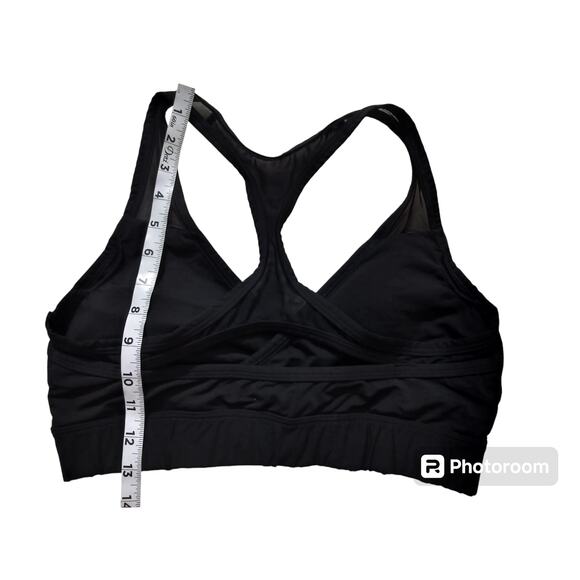 Pink victoria secrets ultimate lightly lined black sports bra wrap meshh size L - Picture 6 of 7